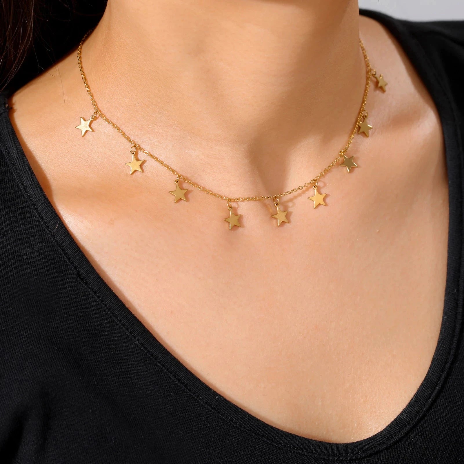 Κολιέ με μενταγιόν αστέρι Αστρολογία χρυσό