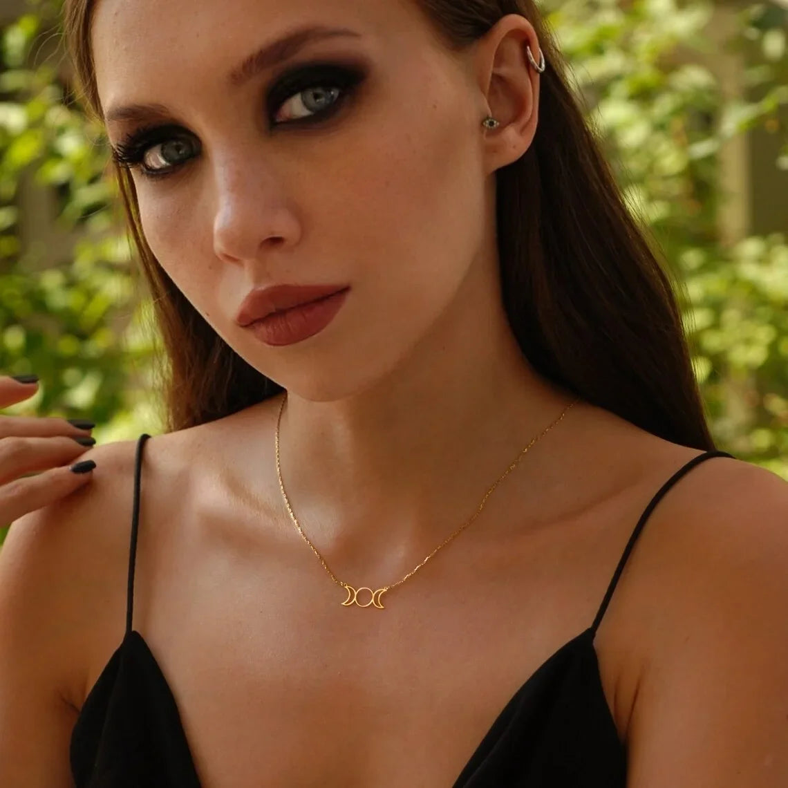 Κολιέ με μενταγιόν Τριπλή Σελήνη Μάγισσα Wiccan