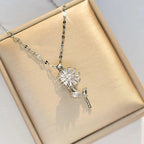 Κολιέ με μενταγιόν περιστρεφόμενο ηλιοτρόπιο κατά του στρες ασημί