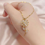 Κολιέ με μενταγιόν περιστρεφόμενο ηλιοτρόπιο κατά του στρες χρυσό