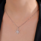 Κολιέ με μενταγιόν νιφάδα χιονιού χειμώνας ασήμι