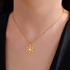 Κολιέ με μενταγιόν νιφάδα χιονιού χειμώνας χρυσό