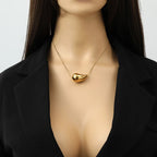 Κολιέ με μενταγιόν σταγόνα νερού χρυσό στυλ 2