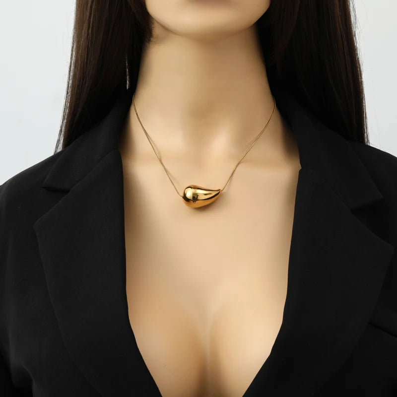 Κολιέ με μενταγιόν σταγόνα νερού χρυσό στυλ 2