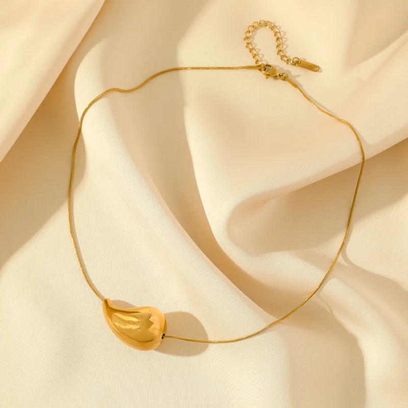 Κολιέ με μενταγιόν σταγόνα νερού χρυσό στυλ 2