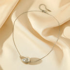 Κολιέ με μενταγιόν σταγόνα νερού ασημί στυλ 2