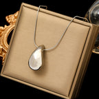 Κολιέ με μενταγιόν σταγόνα νερού ασημί στυλ 1