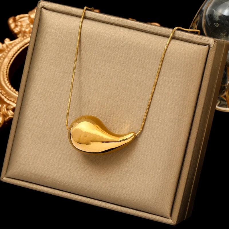 Κολιέ με μενταγιόν σταγόνα νερού χρυσό στυλ 2
