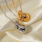 Κολιέ Μεγάλο Σταγόνα Νερού ασημί