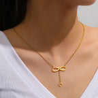 Κολιέ με μενταγιόν άπειρο και καρδιά χρυσό