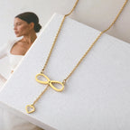 Κολιέ με μενταγιόν άπειρο και καρδιά χρυσό