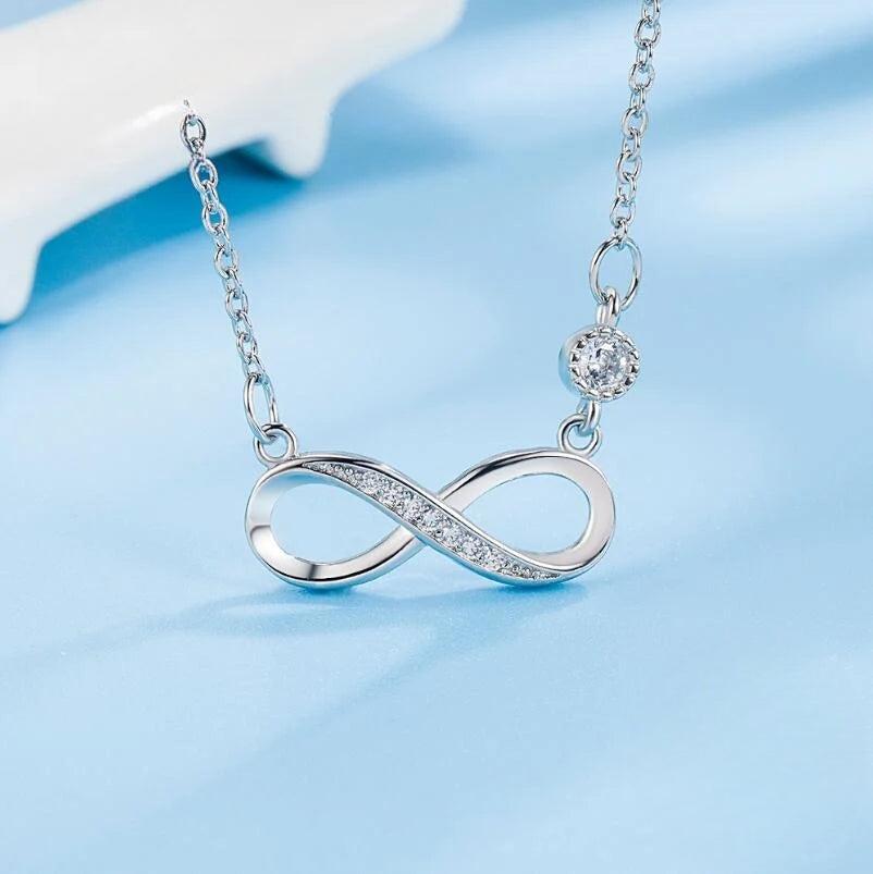 Κολιέ με κρεμαστό άπειρο ζιργκόν για γυναίκες από ασήμι