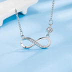 Κολιέ με κρεμαστό άπειρο ζιργκόν για γυναίκες από ασήμι