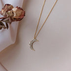 Κολιέ με μενταγιόν σελήνης από ζιρκόν για γυναίκες χρυσό