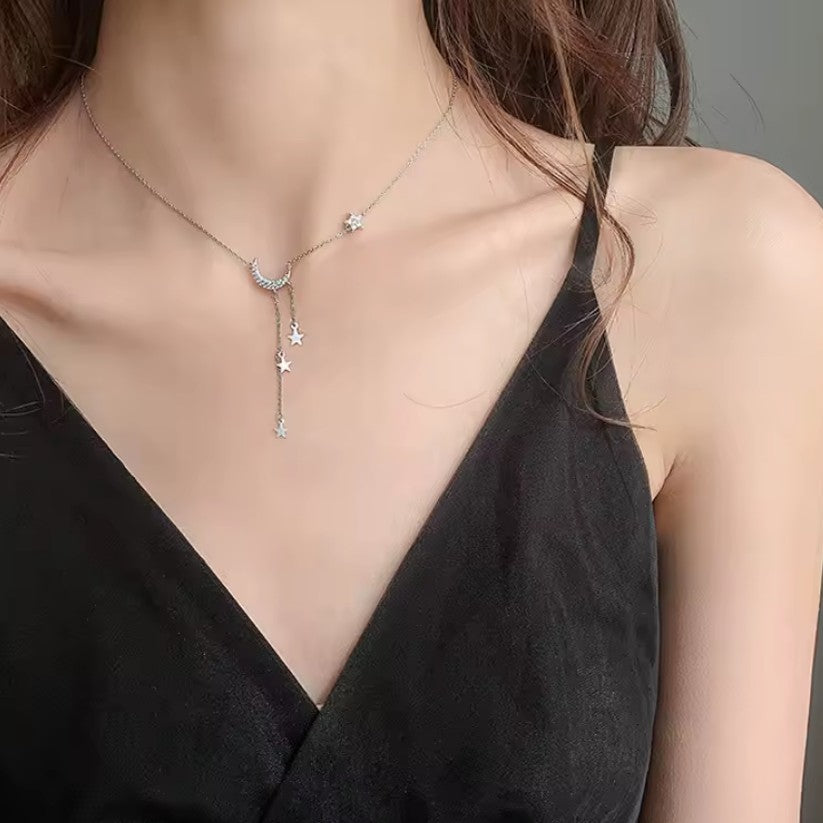 Κολιέ Μενταγιόν Φεγγάρι Αστέρι Ουράνια Σώματα Γυναίκα 