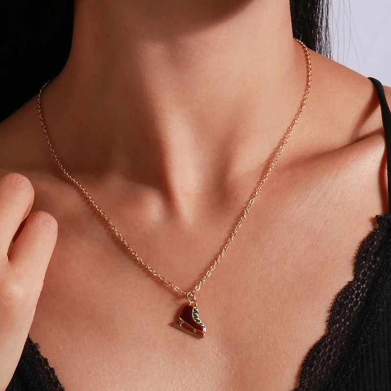 Κολιέ με μενταγιόν πατίνια Χριστουγέννων