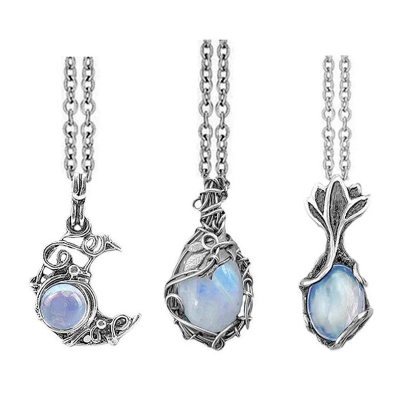 Collier Pendentif Pierre de Lune Vintage a