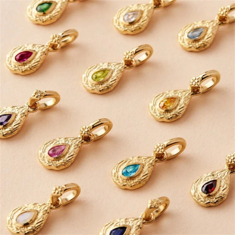 Κολιέ με μενταγιόν πολύχρωμη πέτρα γέννησης