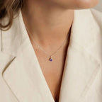 Κολιέ με Μενταγιόν Γενέθλιας Πέτρας Χρυσό & Ασημένιο 