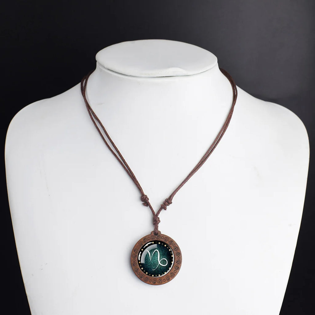 Κολιέ με Μεταλλικό Κρεμαστό Ζώδιο 12 Αστερισμοί Αιγόκερως