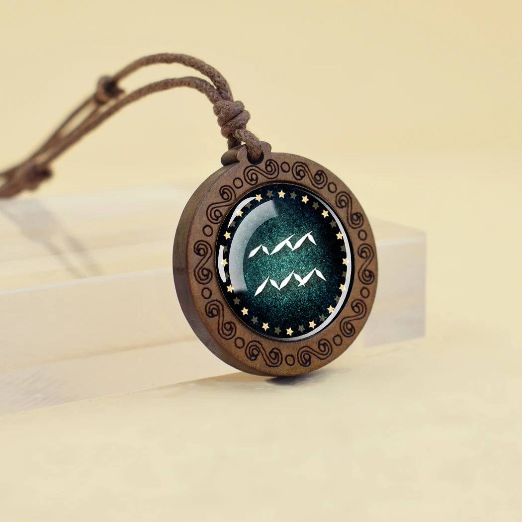 Collier Pendentif Signe du Zodiaque 12 Constellations verseau