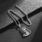 Κολιέ με μενταγιόν κεφάλι Ιησού Χριστού 