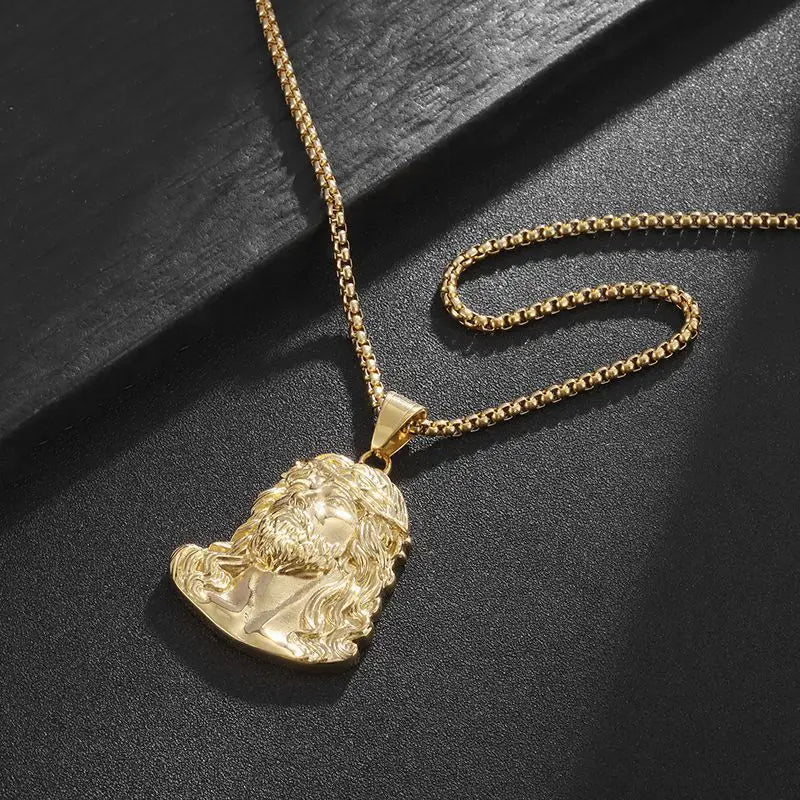 Κολιέ με μενταγιόν κεφάλι Ιησού Χριστού 