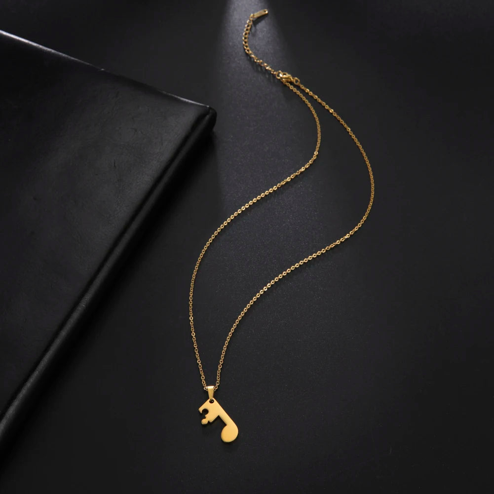 Κολιέ για Ζευγάρια με Μενταγιόν Νότες Μουσικής σε Χρυσό