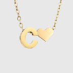 Κολιέ για γυναίκα με μενταγιόν καρδιά και αρχικό γράμμα - γράμμα 