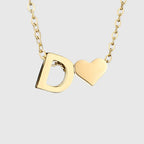 Κολιέ για γυναίκα με μενταγιόν καρδιά και αρχικό γράμμα - γράμμα 