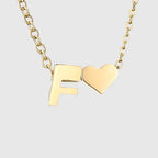 Κολιέ για γυναίκα με μενταγιόν καρδιά και αρχικό γράμμα - γράμμα 