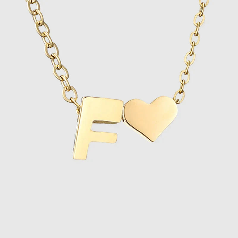 Κολιέ για γυναίκα με μενταγιόν καρδιά και αρχικό γράμμα - γράμμα 