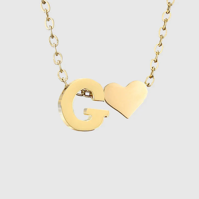 Κολιέ για γυναίκα με μενταγιόν καρδιά και αρχικό γράμμα - γράμμα 