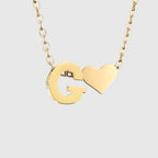 Κολιέ για γυναίκα με μενταγιόν καρδιά και αρχικό γράμμα - γράμμα 