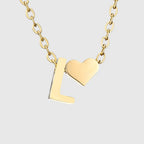 Κολιέ για γυναίκα με μενταγιόν καρδιά και αρχικό γράμμα - γράμμα 