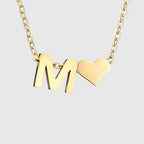 Κολιέ για γυναίκα με μενταγιόν καρδιά και αρχικό γράμμα - γράμμα 