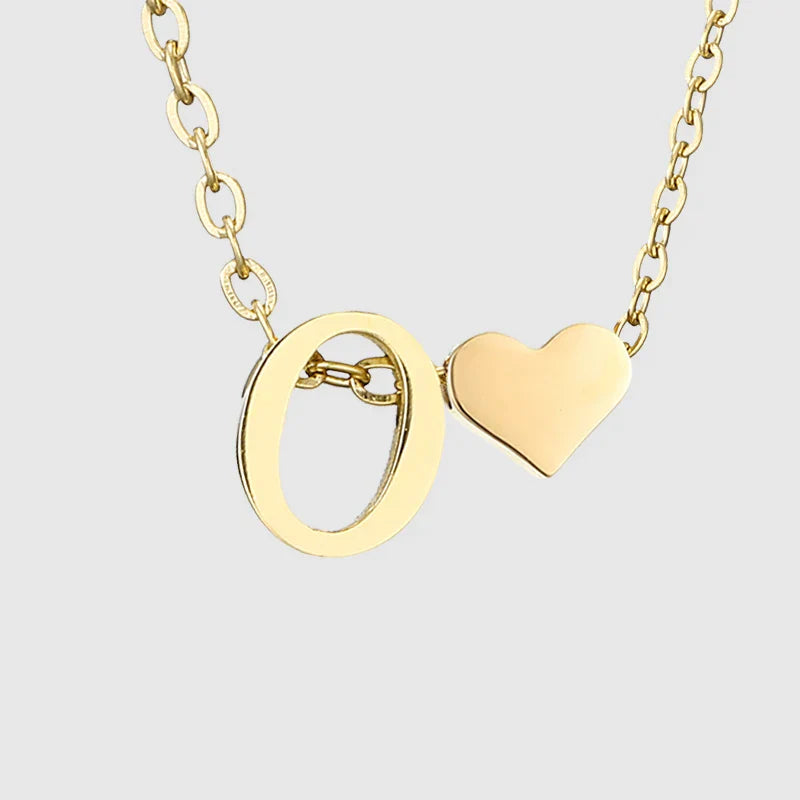 Κολιέ για γυναίκα με μενταγιόν καρδιά και αρχικό γράμμα - γράμμα 