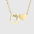 Κολιέ για γυναίκα με μενταγιόν καρδιά και αρχικό γράμμα - γράμμα 