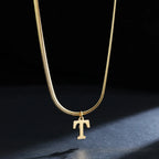 Γυναικείο choker κολιέ με μενταγιόν αρχικού t