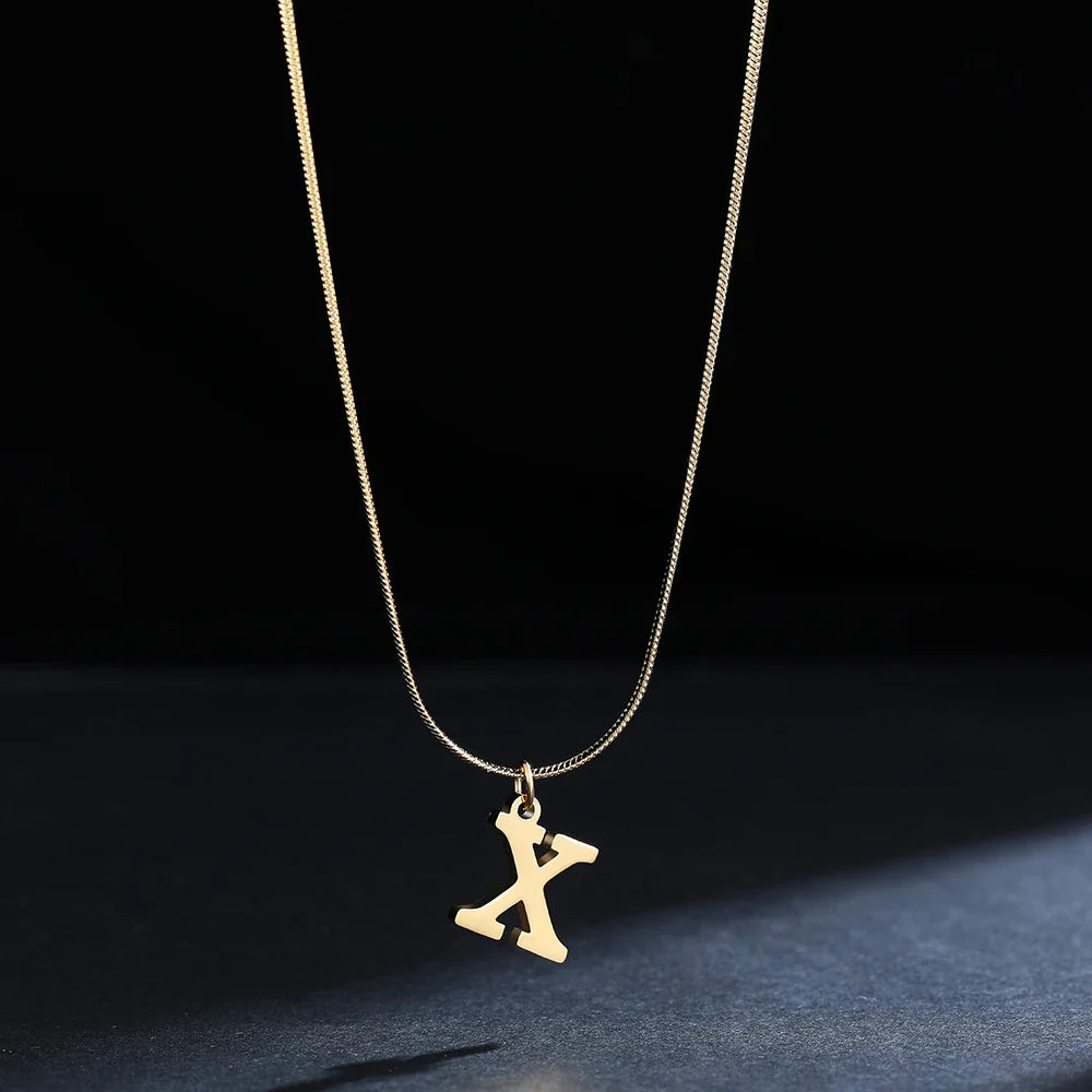 Γυναικείο choker κολιέ με μενταγιόν αρχικού x