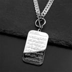 Κολιέ choker με μενταγιόν Ayatul Kursi αραβικό ισλάμ ασήμι