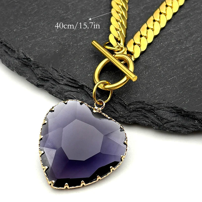 Κολιέ Κοντό με Κρεμαστό Καρδιά 8