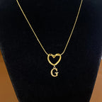 Κολιέ choker με μενταγιόν αρχικό και καρδιά - γράμμα 