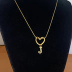 Κολιέ choker με μενταγιόν αρχικό και καρδιά - γράμμα 