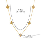 Κολιέ Κοντό με Κρεμαστά Τετράφυλλο Τριφύλλι