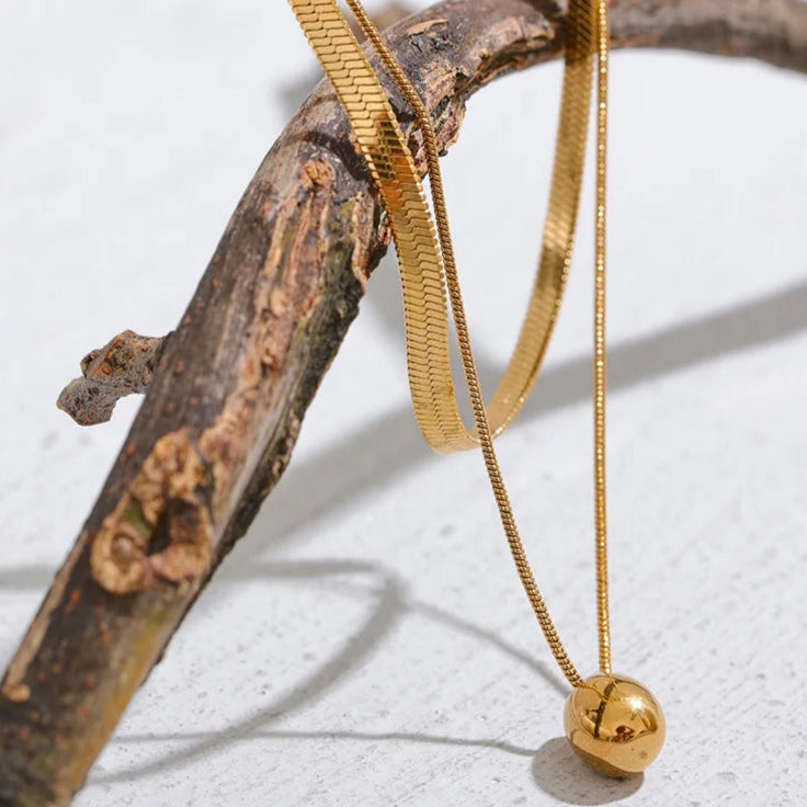 Κολιέ Choker με Μεγάλο Σταγόνα Νερού με Χρυσό