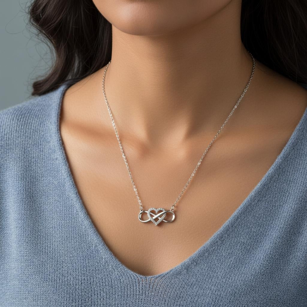 Κολιέ Σύμβολο Άπειρο Κρεμαστό Γυναικείο Καρδιά 