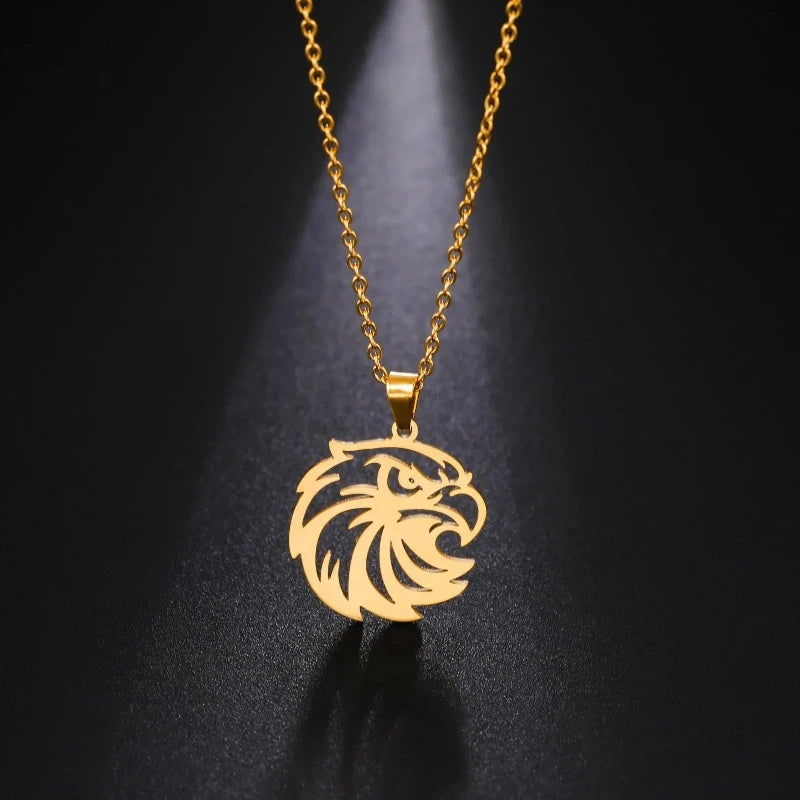 Κολιέ Με Κρεμαστό Κεφάλι Αετού Χρυσό