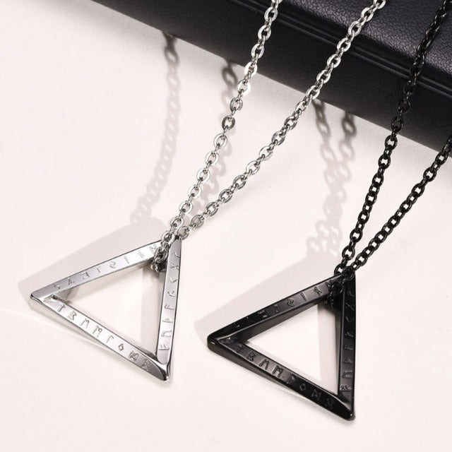 Κολιέ Βίκινγκ με Ρουνικό Κελτικό μενταγιόν για άνδρες και γυναίκες, Βόρειο μαύρο