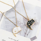 Κολιέ για Ζευγάρια με Κρεμαστό Γατάκια Χρυσό